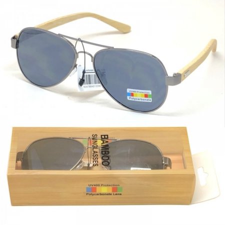 Aviator Bamboo Polycarbonate Sunglasses BA100