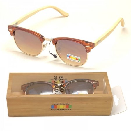 Clubmaster Bamboo Polycarbonate Sunglasses BA101