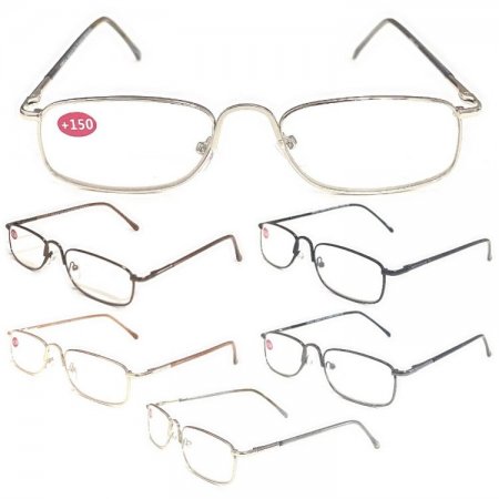 Metal Frame Spring Temple Reading Glasses 4 Style Assot. R9240-43